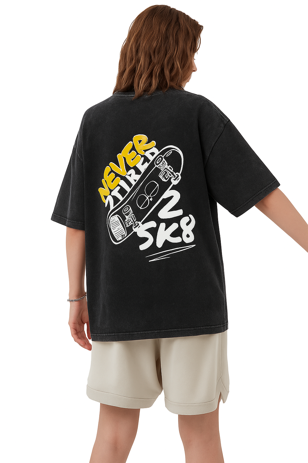 Never 2 Tired 2 SK8 Tee (BLACK)